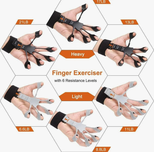 Finger Gripper - Guitar Finger Exerciser Hand Strengthener Hand Trainer - Hand Gripper - Exercise Tool - Silicone Made Strong Body Building - Grip training equipment