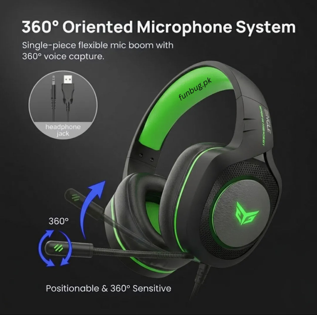 【Professional】 Bingle G51 Gaming Headphones Rgb with Mic for PC, Pubg Mobile,