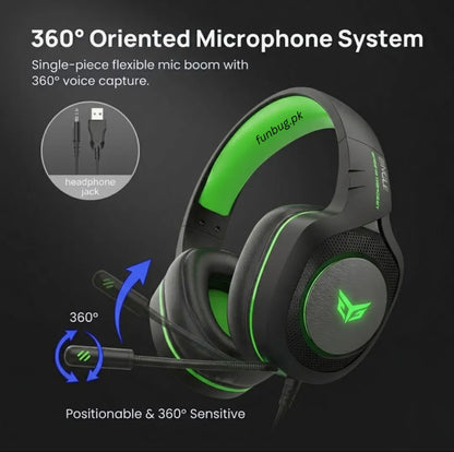 【Professional】 Bingle G51 Gaming Headphones Rgb with Mic for PC, Pubg Mobile,