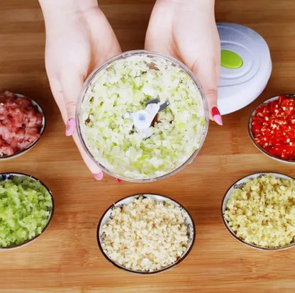Multifunction Hand Pull Speedy Chopper Turbo Cutter Nicer Dicer Plus Vegetable Cutter/Chopper/Mincer/Mixer/Blender/Shredder to Chop Fruits Meat Onions/Nuts/Ginger/Herbs/Garlics