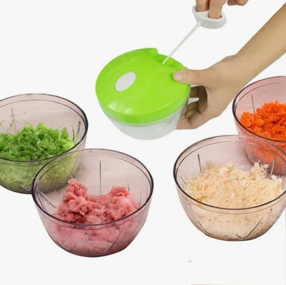Multifunction Hand Pull Speedy Chopper Turbo Cutter Nicer Dicer Plus Vegetable Cutter/Chopper/Mincer/Mixer/Blender/Shredder to Chop Fruits Meat Onions/Nuts/Ginger/Herbs/Garlics