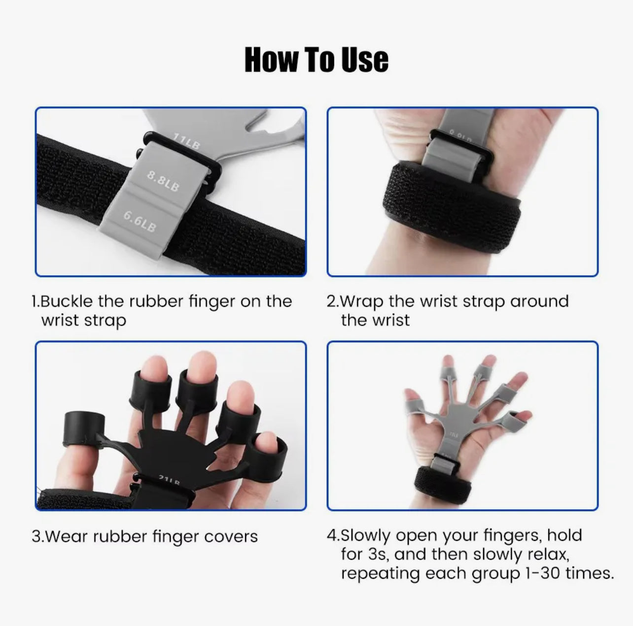 Finger Gripper - Guitar Finger Exerciser Hand Strengthener Hand Trainer - Hand Gripper - Exercise Tool - Silicone Made Strong Body Building - Grip training equipment