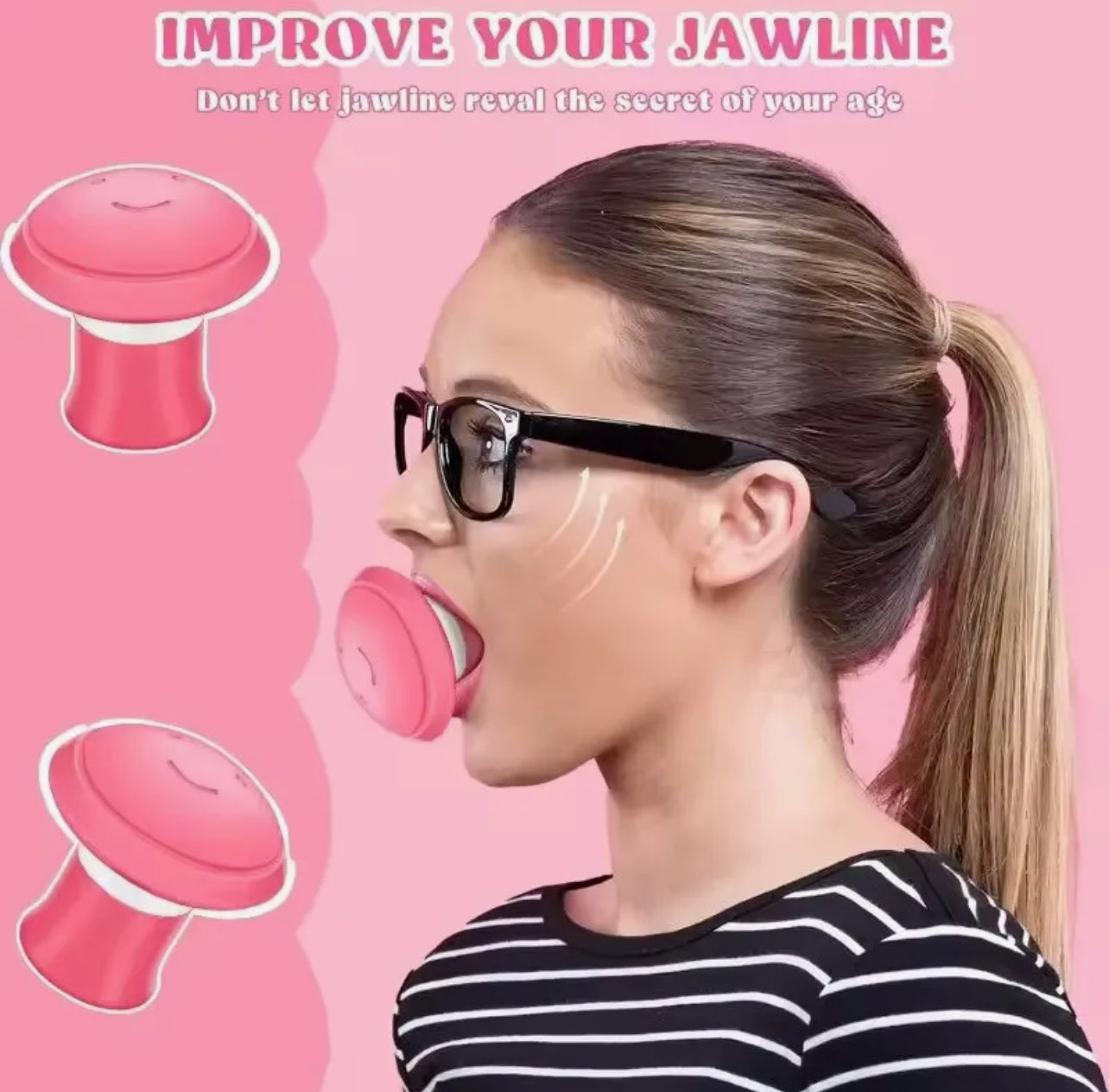 V Shape Face Slimming Tool Exerciser Facial Mouth Jaw Line Exercise Tool - Double Chin Mouth Muscle Tightener