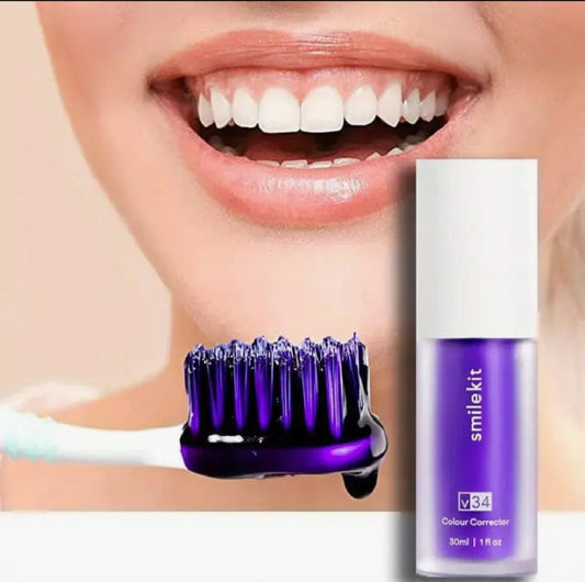 Hismile v34 Color Corrector Purple Teeth Whitening Toothpaste Kit without Toothbrush Pen Strips
