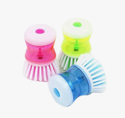 Scrub Kitchen Wash Tool Pot Dish Plastic Brush With Washing Up Liquid Soap Dispenser Brush